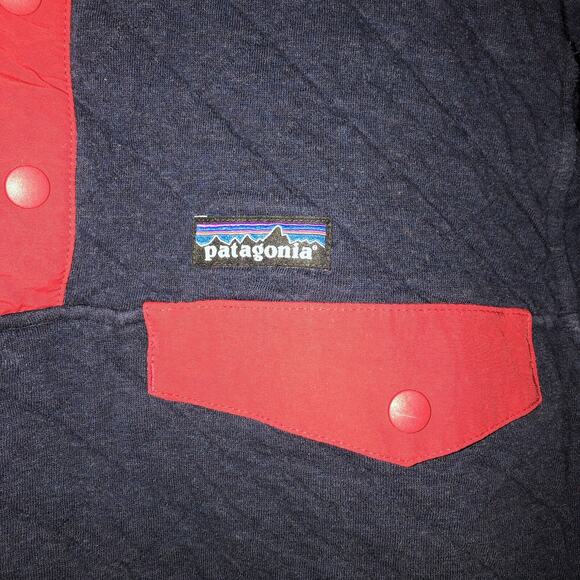 Patagonia Worn Wear Men's Organic Cotton Quilt Snap-T Pullover Small Navy Blue - Picture 4 of 7